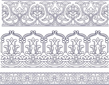 Seamless ornate element border clipart