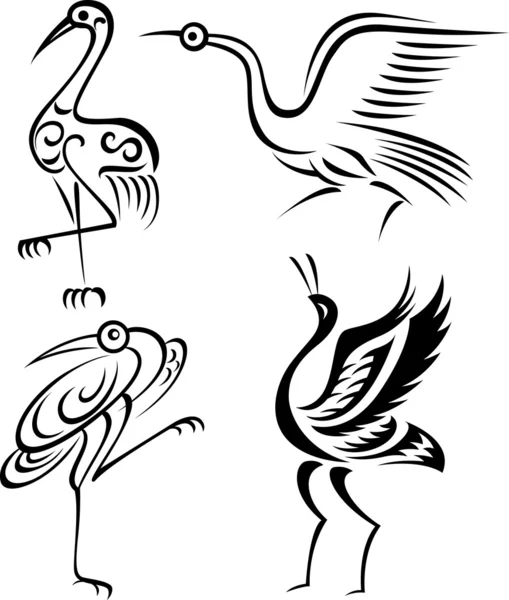 Bird crane illustration — Stock Vector