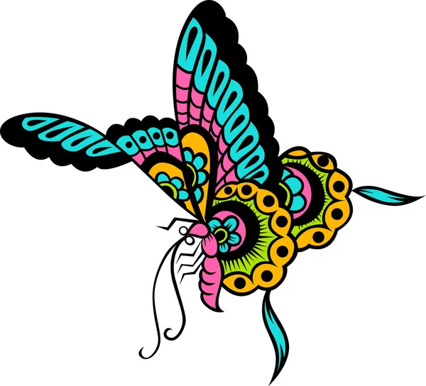 Πολύχρωμο πεταλούδα εικονογράφηση — Διανυσματικό Αρχείο