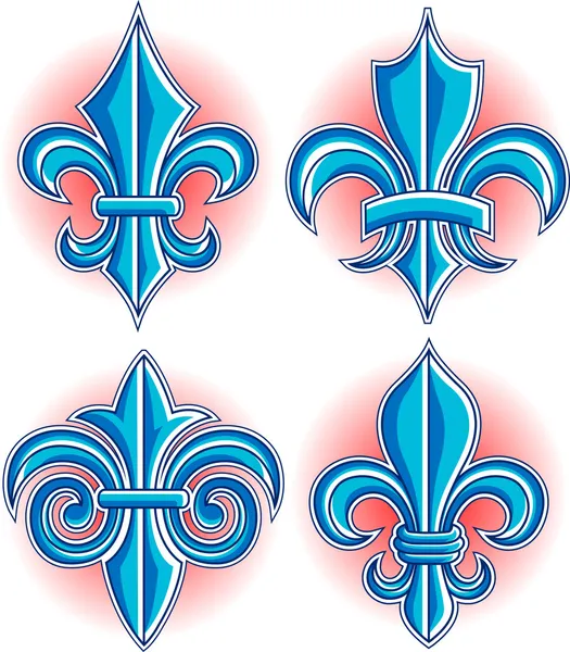 Набор символов Fleur de lys — стоковый вектор