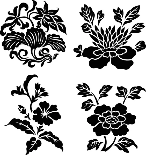 花の渦巻き模様の華やかなパターン — ストックベクタ
