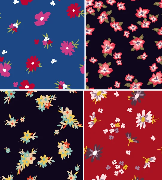 Bloemen lente naadloos patroon ontwerp — Stockvector