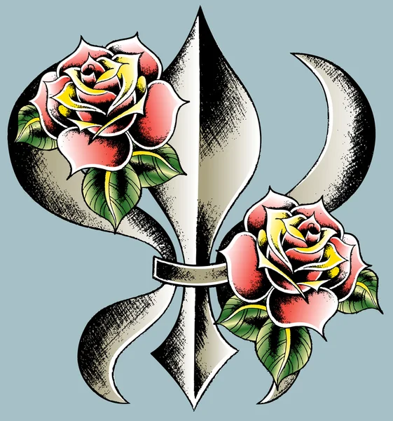 Klassisches Schild mit Rose — Stockvektor