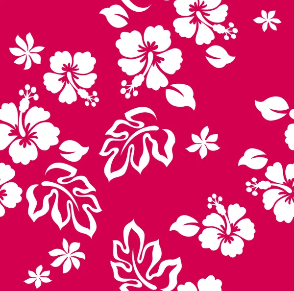 Flor de hibisco patrón sin costura — Vector de stock