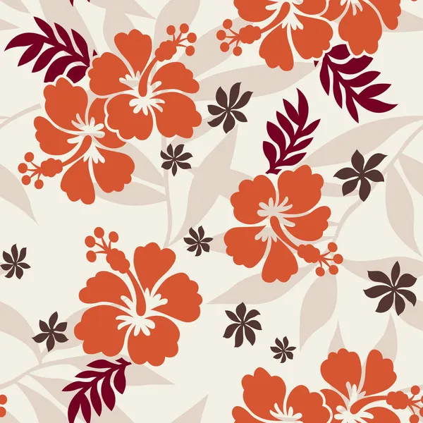 Hibiscus impresión de flores — Archivo Imágenes Vectoriales