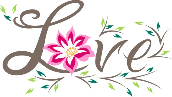 Conception d'amour floral — Image vectorielle