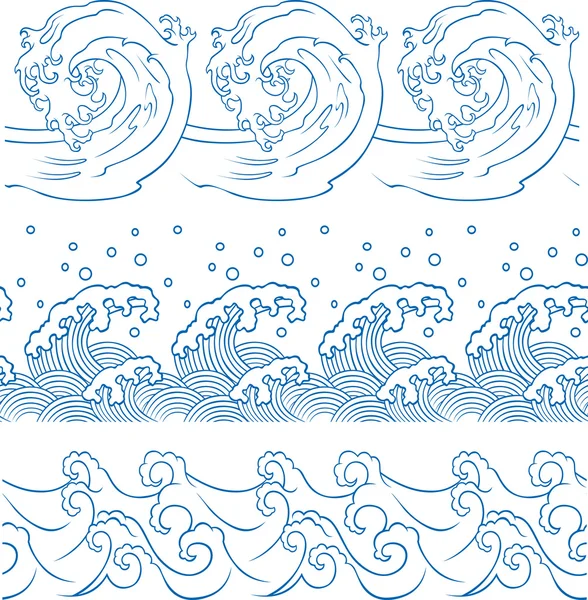 Bezešvé oceánu vlnu symbol vzor — Stockový vektor