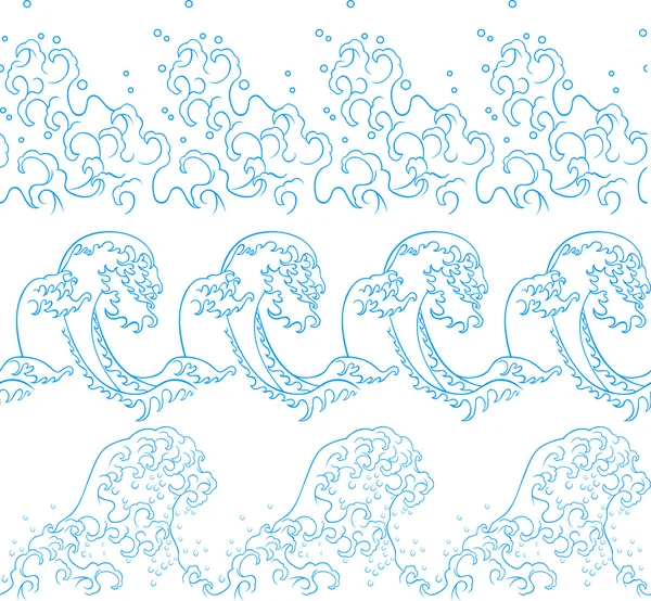 シームレスな海洋波シンボル パターン — ストックベクタ