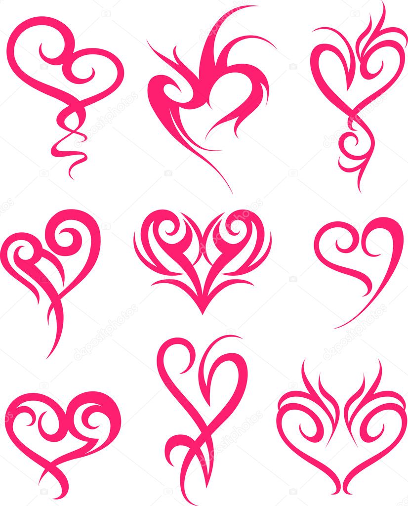 Heart Love Symbol Logo on White Background Tribal Stencil Tattoo Design  Concept Flat Vector Illustration 14398113 Vector Art at Vecteezy