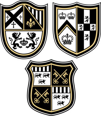 Classic heraldic emblem crest shield clipart
