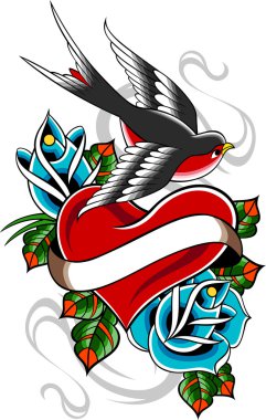 Swallow tattoo clipart