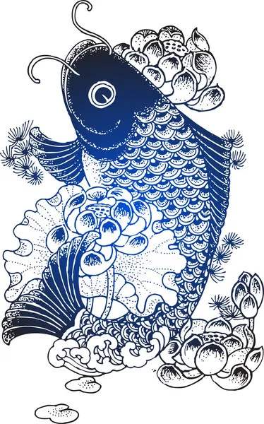 Koi Fisch Illustration — Stockvektor