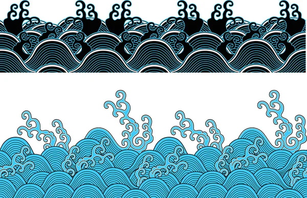 Repeated ocean wave pattern — Stock Vector