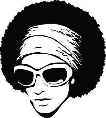 Afro man cartoon design clipart