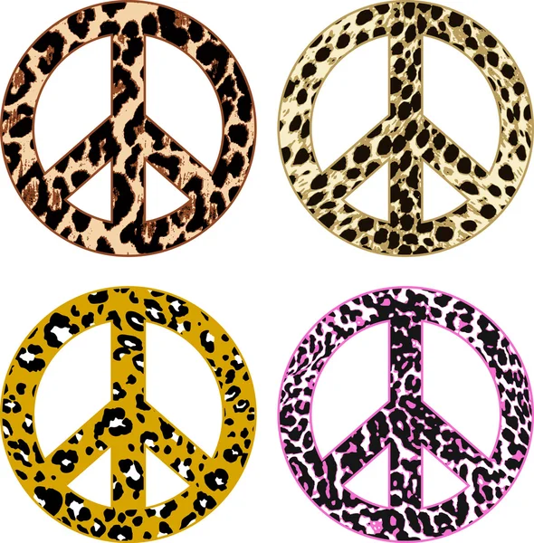 Animal print peace design — Stock Vector