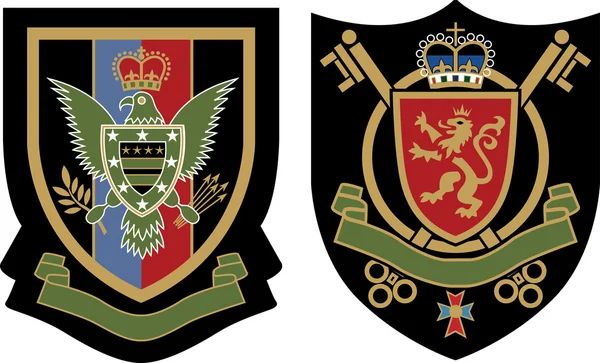 Royal eagle crest emblem badge — Stock Vector