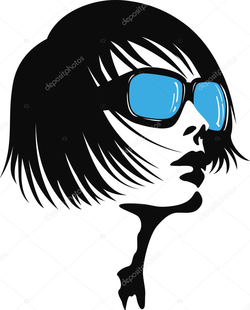 Woman with stylish hair and sunglasses