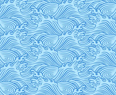 Seamless ocean wave pattern clipart