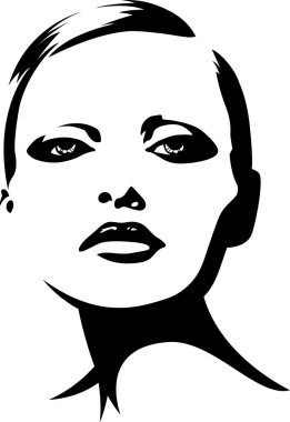 Woman face illustration clipart