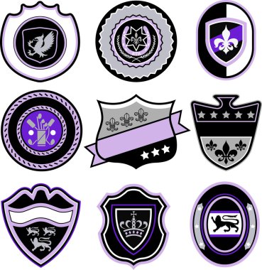 Classic sport emblem badge set clipart