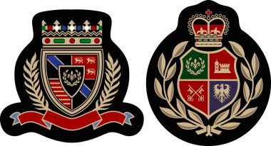 Fashion college emblem shield clipart