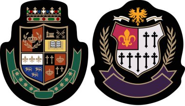 Fashion college emblem shield clipart