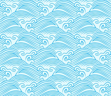 Seamless ocean wave pattern clipart