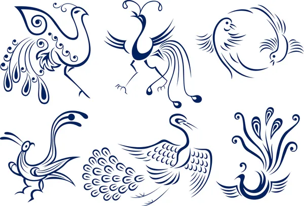 Fågel tatuering grafisk design — Stock vektor