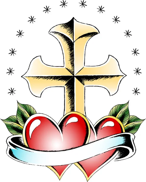 Cross symbol tattoo — Stok Vektör