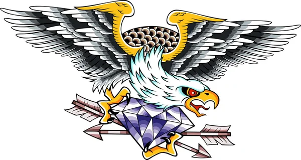 Eagle design emblème classique — Image vectorielle