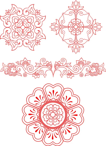 Desenho de emblema floral — Vetor de Stock