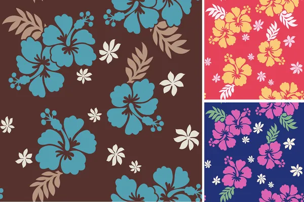 Impressão têxtil de flor de hibisco sem costura — Vetor de Stock