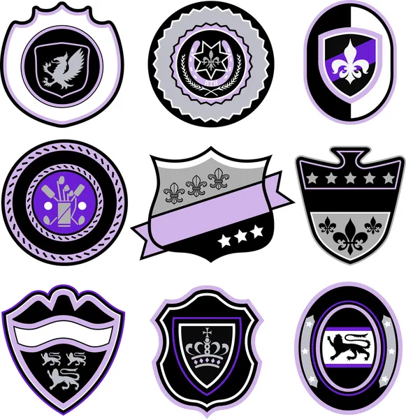 Conjunto de emblemas de desporto clássico — Vetor de Stock