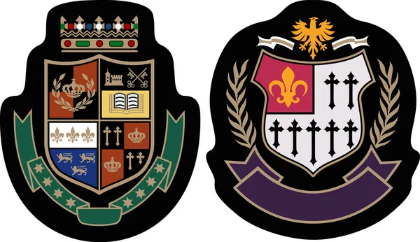 Moda escudo emblema da faculdade —  Vetores de Stock