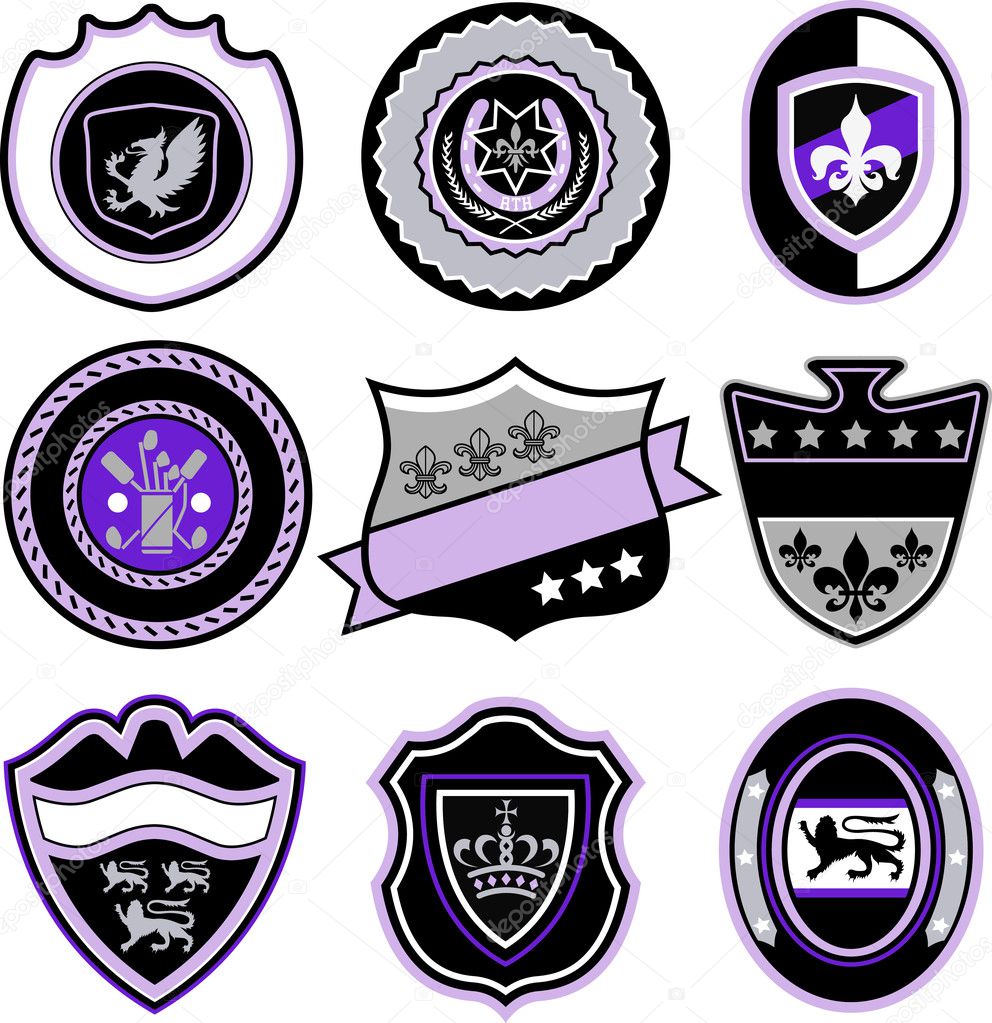 Classic sport emblem badge set