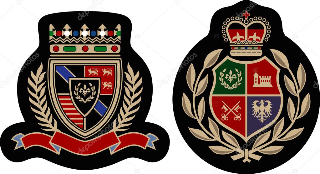Fashion college emblem shield