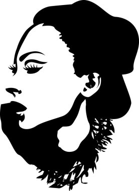 Woman face illustration clipart