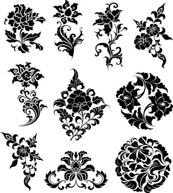 Swirl corner pattern design clipart