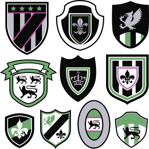 Klassiska griffin kungliga emblemet badge sköld — Stock vektor