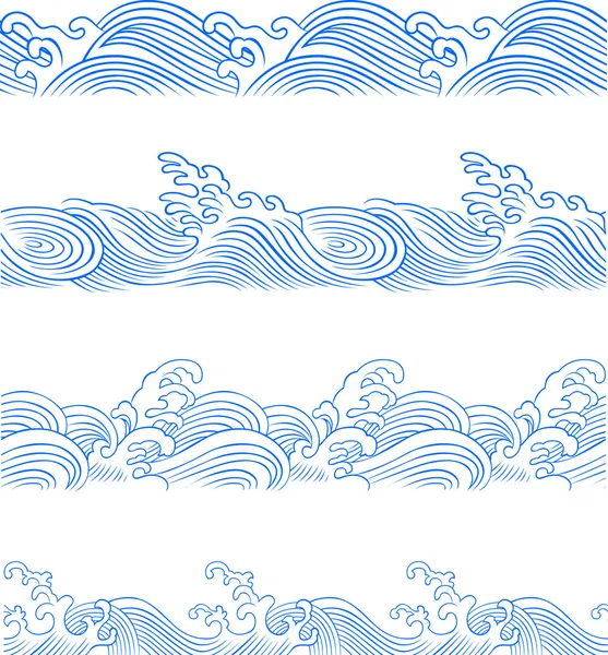 Illustrazione delle onde senza soluzione di continuità — Vettoriale Stock