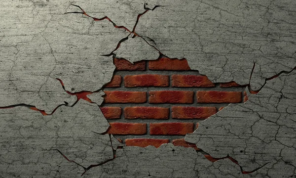 Cracked Brick And Plaster Wall — Stock Photo, Image