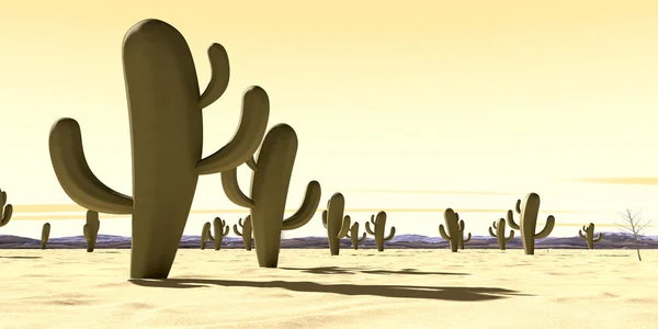 Cena do deserto dos desenhos animados — Fotografia de Stock