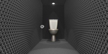 Soundproof Toilet Cubicle clipart