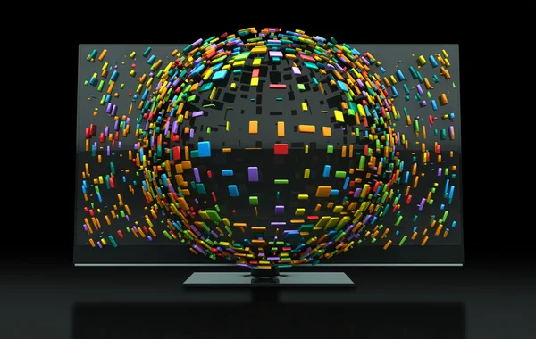 Концепція 3DTV телебачення — стокове фото