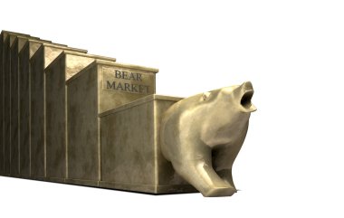 Bear Market Trend Cast In Gold clipart