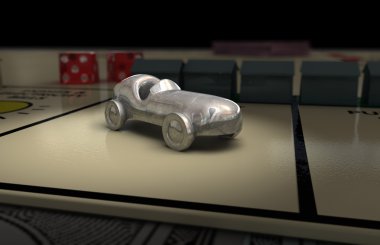 Iconic Monopoly Car (dark) clipart