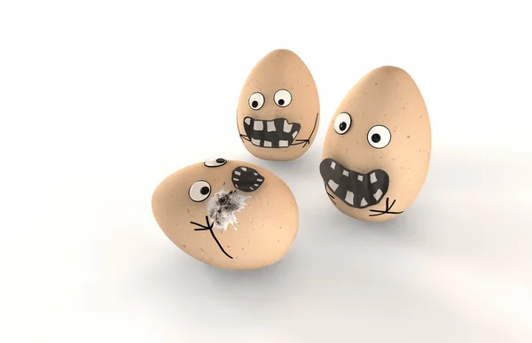 Laughing Egg Characters — Stock Photo, Image