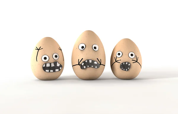 Scared Egg Characters — Stock Photo, Image