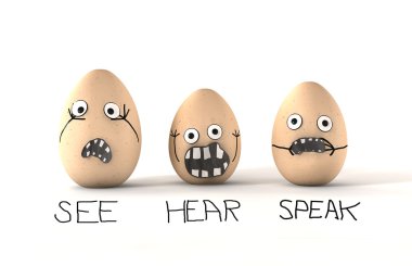 See Hear Speak No Evil Eggs clipart