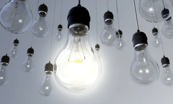 Glödlampa - påslagen — Stockfoto
